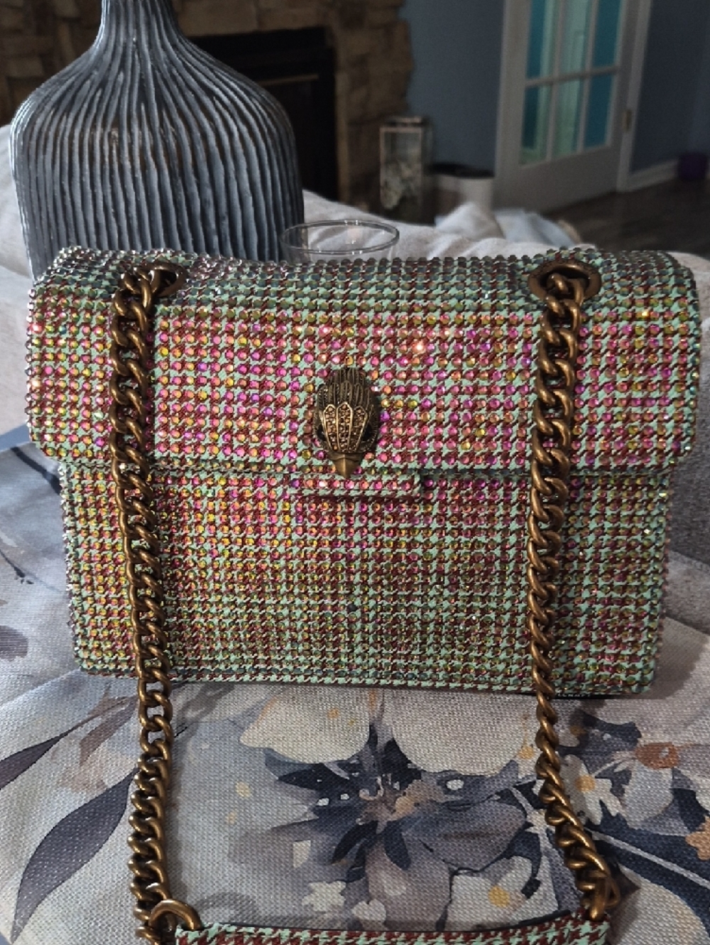 Kurt Geiger Multicolor Rhinestone Convertible Shoulderbag - Picture 3 of 12
